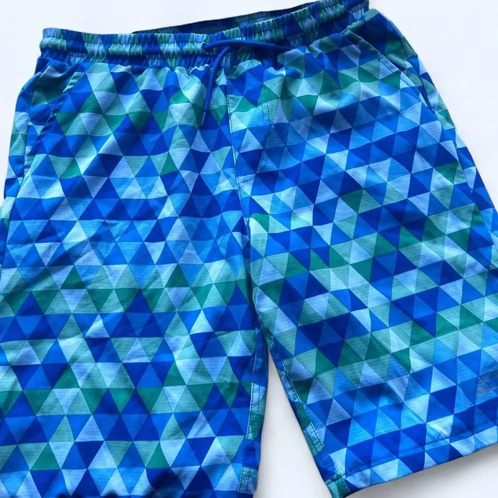 Eddie Bauer‎ boys 14/16 Blue/green swim shorts EUC